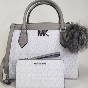 MICHAEL KORS 3 SET HANDBAG PURSE BAG WALLET POM NWT